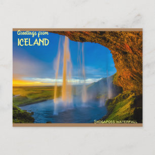 IJsland - Skogafoss waterval Briefkaart