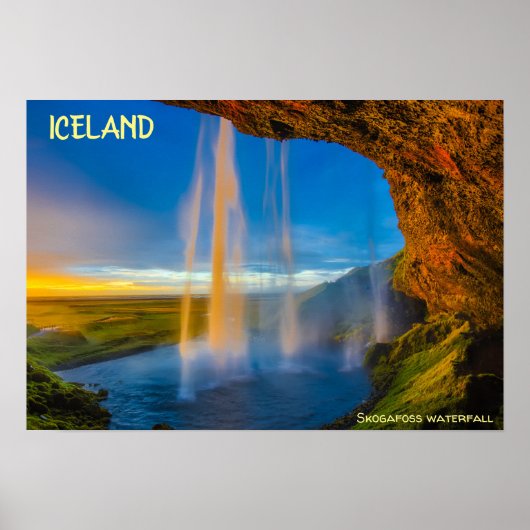 IJsland - Skogafoss waterval Poster (Voorkant)