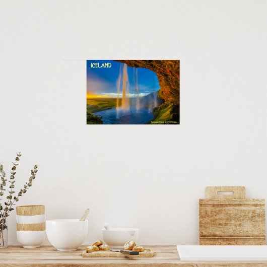 IJsland - Skogafoss waterval Poster (Keuken)