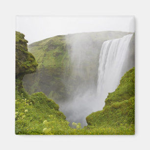 IJsland. Skogarfoss Waterfall plunges over een Magneet