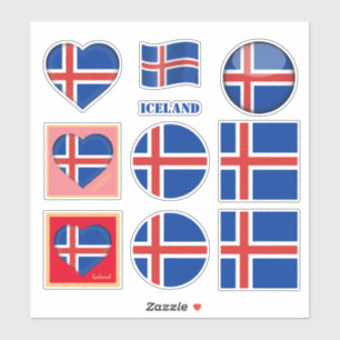 IJsland stickers & IJslandse Vlag, Hart /sport