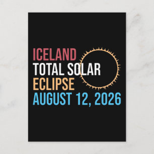 IJsland totale zonsverduistering 12 augustus 2026  Feestdagenkaart