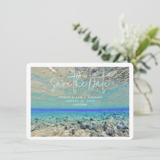 IJsland Trouwfoto Save the Date Kaart (Staand voorkant)