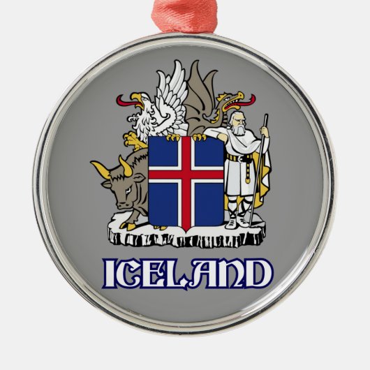 IJSLAND - verzegeling/embleem/blazon/wapen/symbool Metalen Ornament (Voorkant)