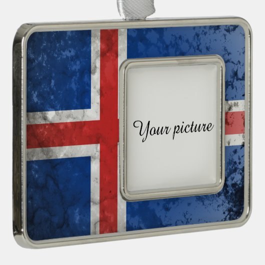 IJsland Verzilverd Omlijst Ornament (Rechts)