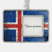 IJsland Verzilverd Omlijst Ornament (Voorkant)