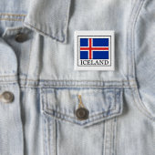 IJsland Vierkante Button 5,1 Cm (In situ)