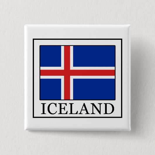 IJsland Vierkante Button 5,1 Cm (Voorkant)
