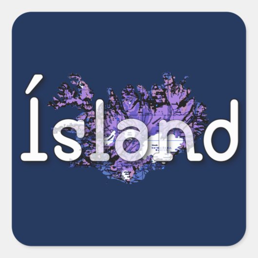 IJsland Vierkante Sticker (Voorkant)