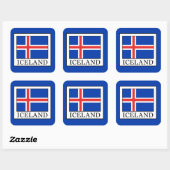 IJsland Vierkante Sticker (Vel)
