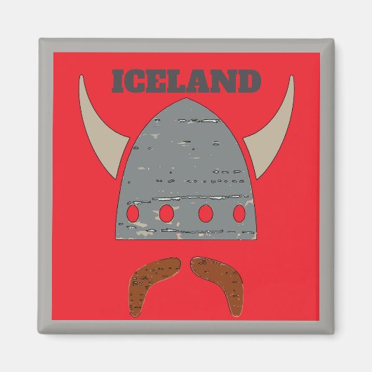 IJsland, Viking Head Magneet (Voorkant)