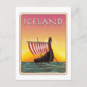 IJsland Viking Reisposter Briefkaart (Voorkant)