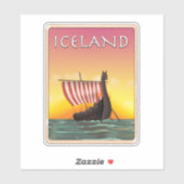 IJsland Viking Reisposter Sticker (Vel)