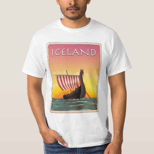 IJsland Viking Reisposter T-shirt (Voorkant)