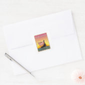 IJsland Viking Reisposter Vierkante Sticker (Envelop)
