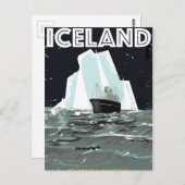 IJsland Vintage Poster Briefkaart (Voorkant / Achterkant)