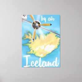 IJsland vintage reisvluchtposter Canvas Afdruk