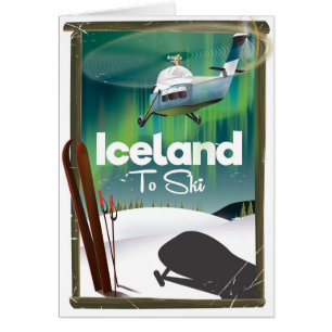 IJsland vintage ski-poster
