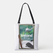 IJsland vintage skiposter Tote Bag (Achterkant)