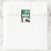 IJsland vintage skiposter Vierkante Sticker (Tas)