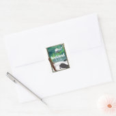 IJsland vintage skiposter Vierkante Sticker (Envelop)