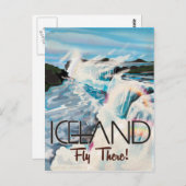 IJsland Vintage Travel Poster Briefkaart (Voorkant / Achterkant)