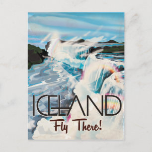 IJsland Vintage Travel Poster Briefkaart
