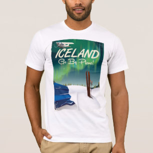 IJsland vintage vliegtuig reisposter T-shirt