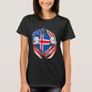IJsland Vlag Amerika Trots Op Mijn IJslandse Afkom T-shirt