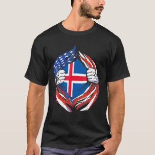 IJsland Vlag Amerika Trots Op Mijn IJslandse Afkom T-shirt