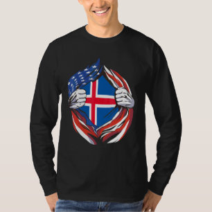 IJsland Vlag Amerika Trots Op Mijn IJslandse Afkom T-shirt