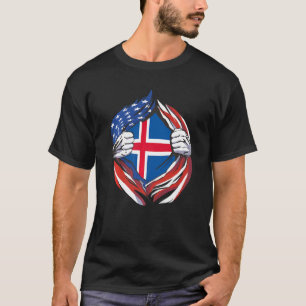 IJsland Vlag Amerikaanse trots op mijn IJslandse H T-shirt
