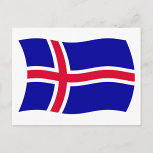 IJsland Vlag Ansichtkaart Briefkaart