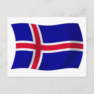 IJsland Vlag Ansichtkaart Briefkaart
