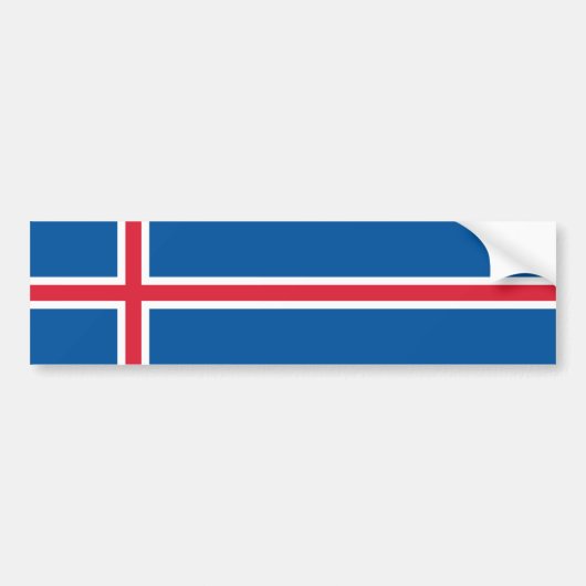 IJsland Vlag Bumpersticker (Voorkant)