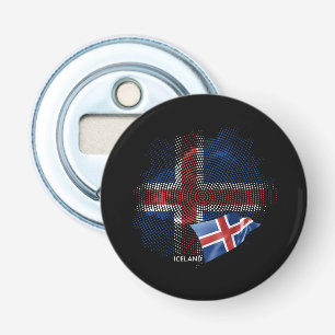 IJsland vlag Button Flesopener