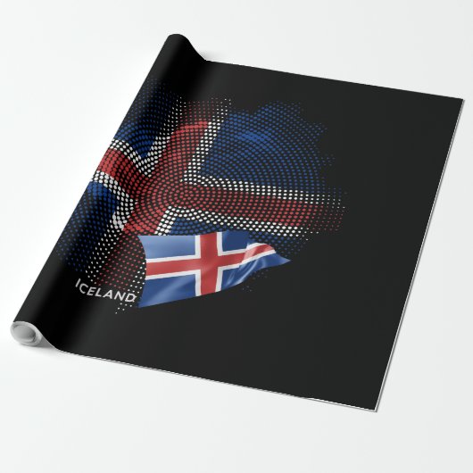 IJsland vlag Cadeaupapier (Uitgerold)