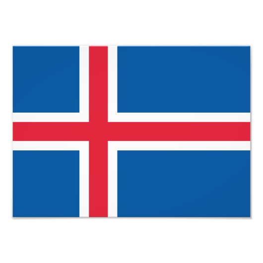 IJsland Vlag Foto Afdruk (Voorkant)