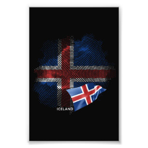 IJsland vlag Foto Afdruk