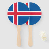 IJsland Vlag Handwaaier (Voorkant en achterkant)