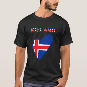 IJsland Vlag Hart Ontwerp T-shirt