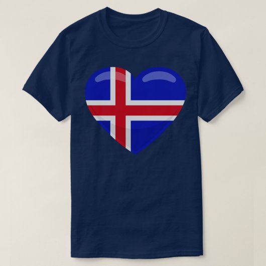 IJsland Vlag Hart T-shirt (Design voorkant)