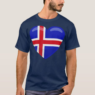 IJsland Vlag Hart T-shirt
