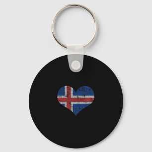 IJsland Vlag IJslander Liefde Hart Thuis Vakantie Sleutelhanger