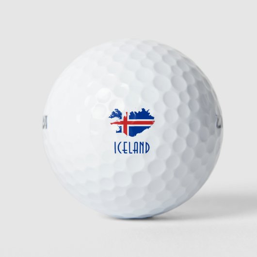 IJSLAND - VLAG/KAART/KLEUREN GOLFBALLEN (Voorkant)