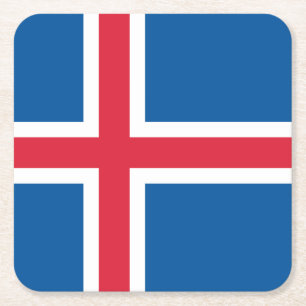 IJsland Vlag Kartonnen Onderzetters