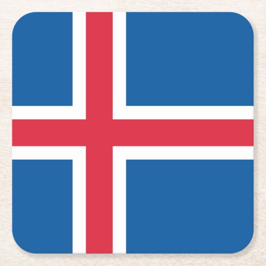 IJsland Vlag Kartonnen Onderzetters (Voorkant)