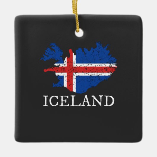 IJsland Vlag  Keramisch Ornament (Voorkant)