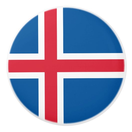 IJsland Vlag Keramische Knop (Voorkant)