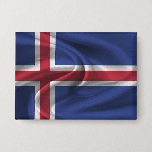 IJsland Vlag Knop Button (Voorkant)